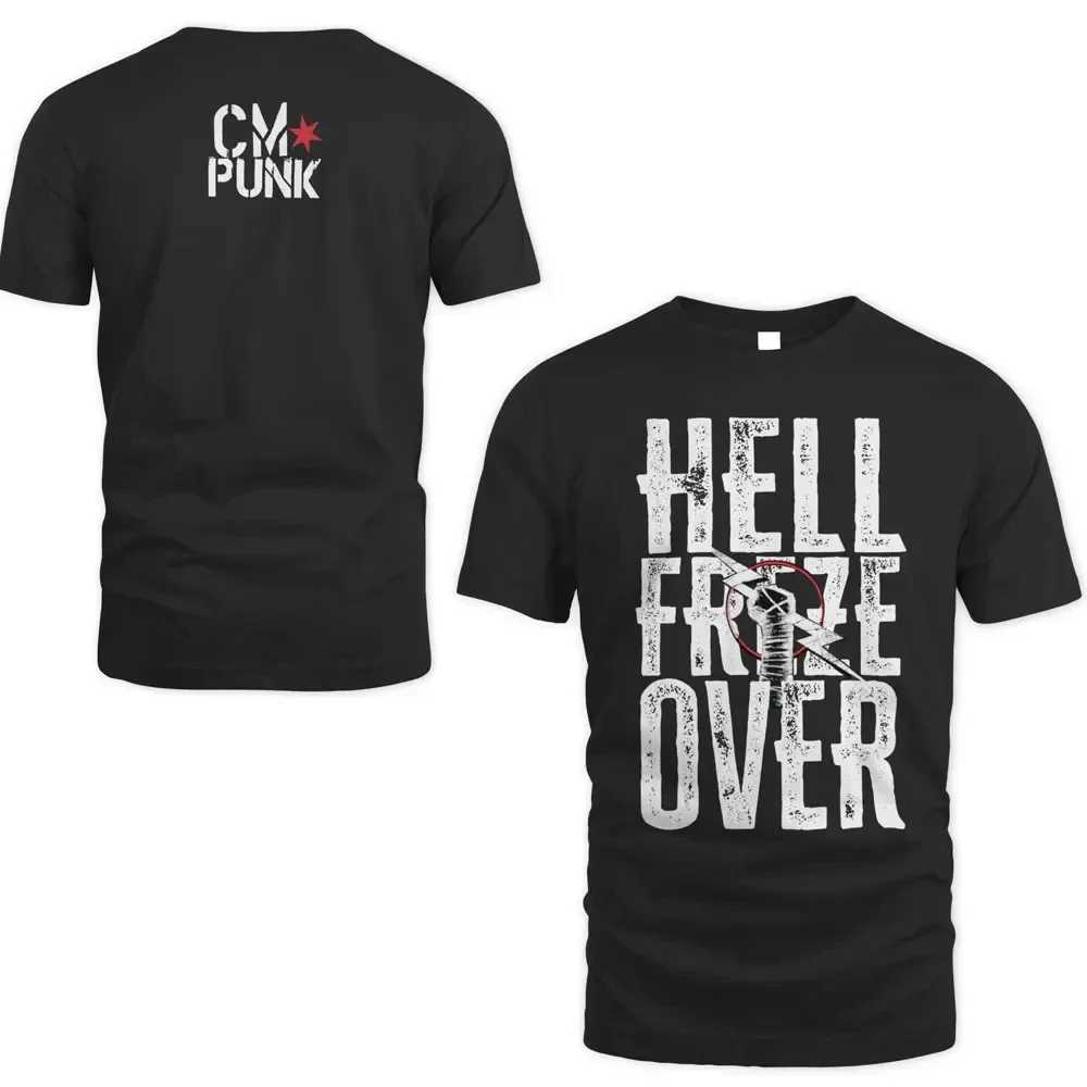2024 Summer New Mens T Shirts 3D Printed Short Sleeve Wrestler Cm Punk Round Neck T-shirt Street Sports Casual Oversized TopsT250207