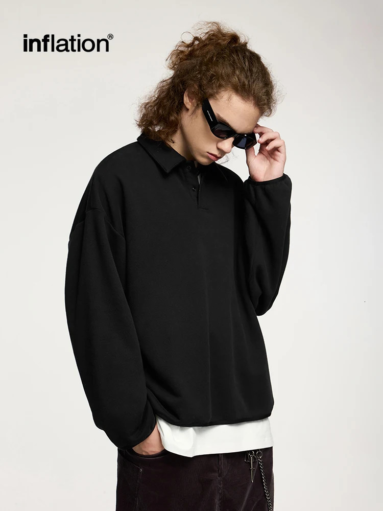 INFLATION Premium Comfort Quarter Sweatshirt Unisex 365 gsm Velvet Polo Neck 250207