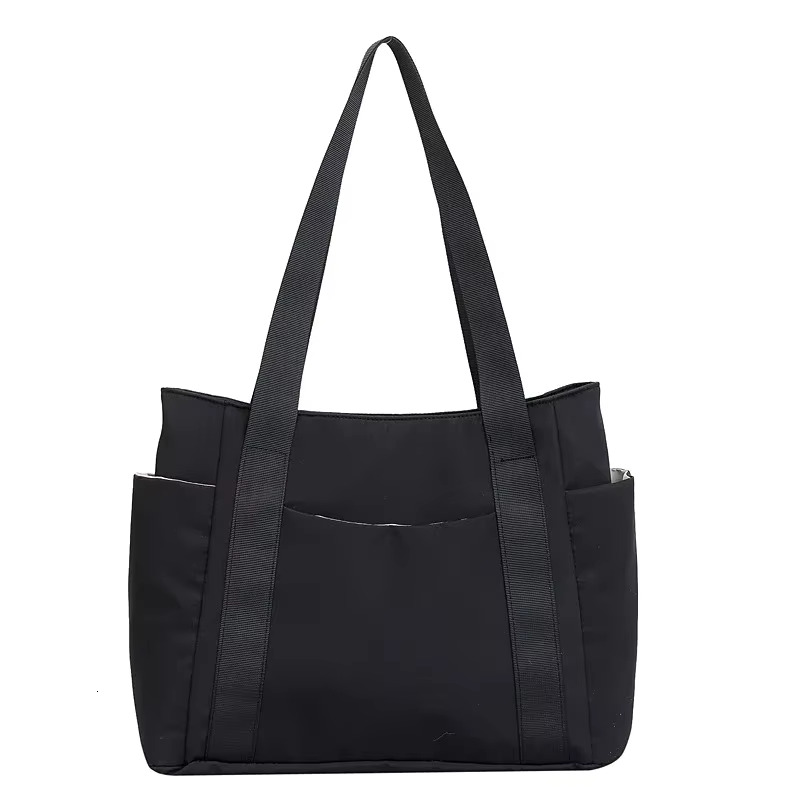 Women's Solid Color Tote Commuting Shoulder Leisure Simple Mommy Go Out Bag Large Capacity Nylon Handbag swissmilitary
