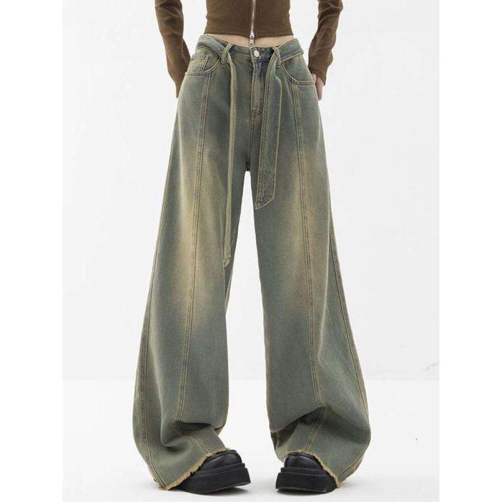 Y2K Women Vintage Streetwear Korean Baggy Cargo Jeans Retro Straight Parachute Pants Denim Trousers Fairy Grunge Alt Clothes