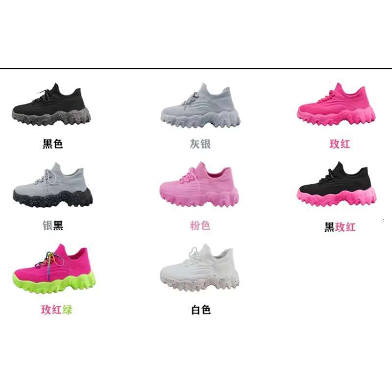 Spring Pink Casual Shoes Breathable Mesh Sports Women Lace Up Ladies Comfort New Fashion Non-slip Sock Sneakers