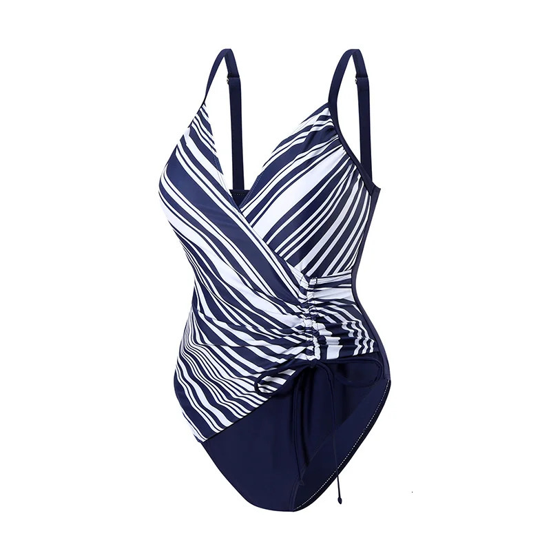 2025 Fashion Solid Deep V Neck One Piece Swimsuit Women Hollow Out Pleate Swimwear Beach Strile Bathing Suit Bandage 250206