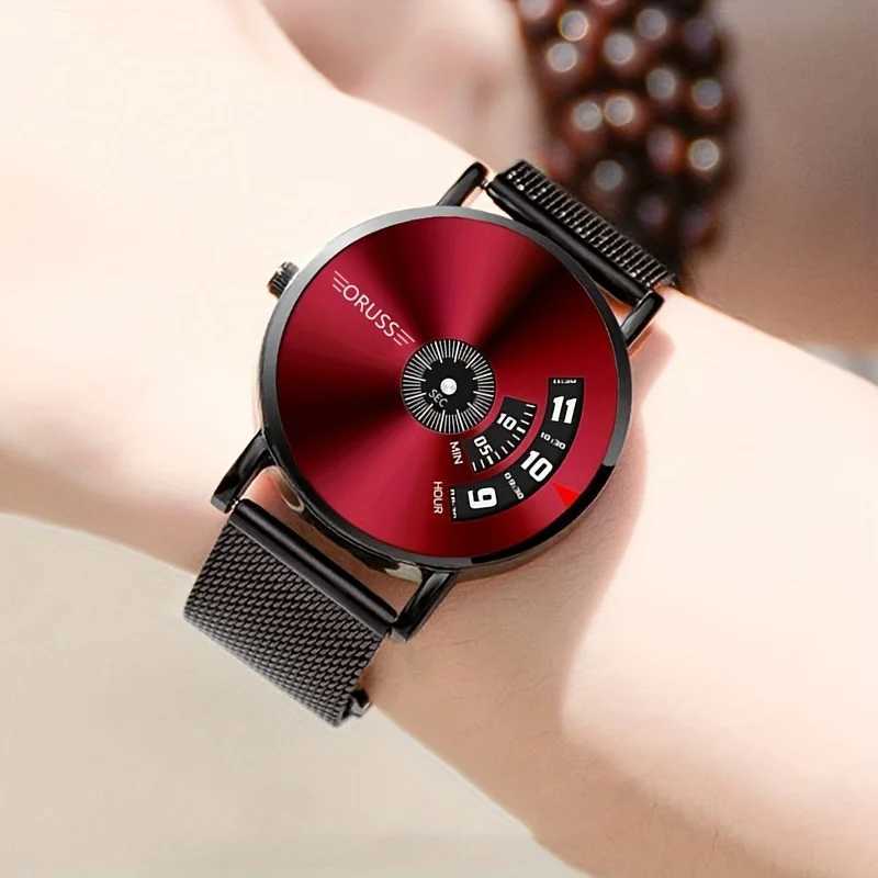 Student mens watch trend new red fashion durable cool handsome gentleman leisure business mens watch Z250207