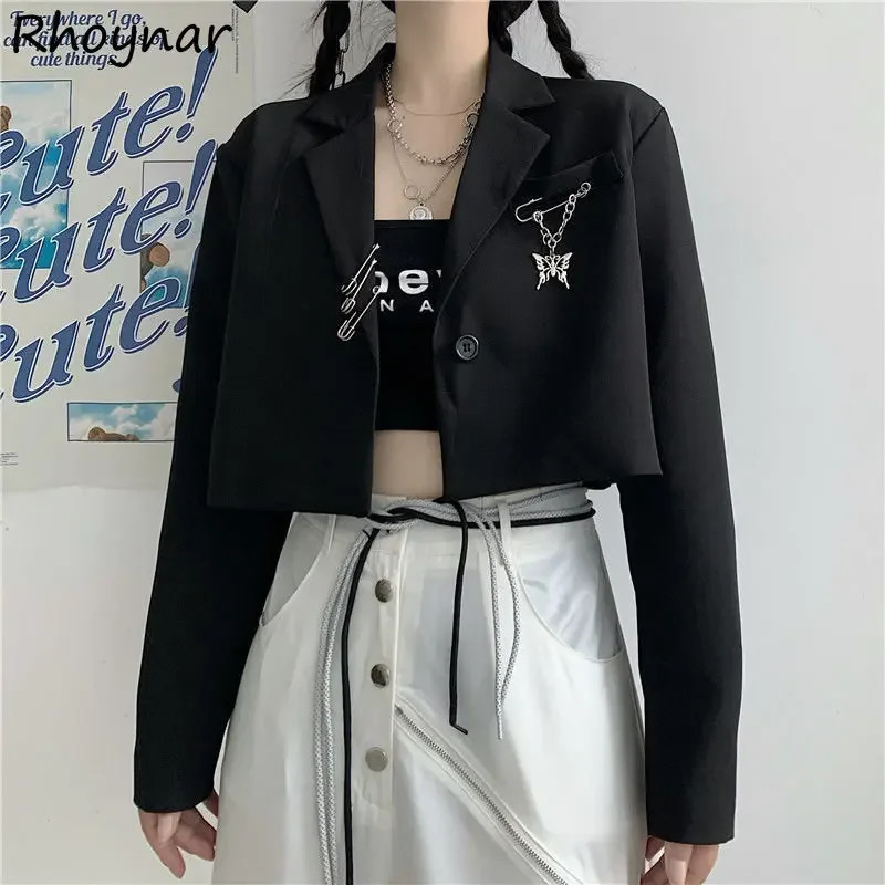 Cropped Blazers Womens er Chain Recess Hipsters S-3XL Youth Autumn Ulzzang Street Clothing Personalized Youth Y2k Coat 250207
