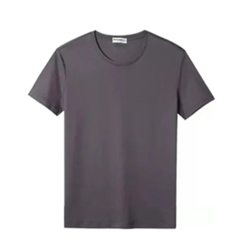 Ice Silk T-shirt Mens Short Sleeve Solid Summer Thin Quick Drying Elastic Modal Cotton Ice Feel Top Half Sleeve 250208