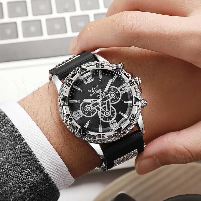 1pc Mens Casual Watch Fashion Silicone Sports Quartz Watch as Boyfriends Birthday Gift Z250207