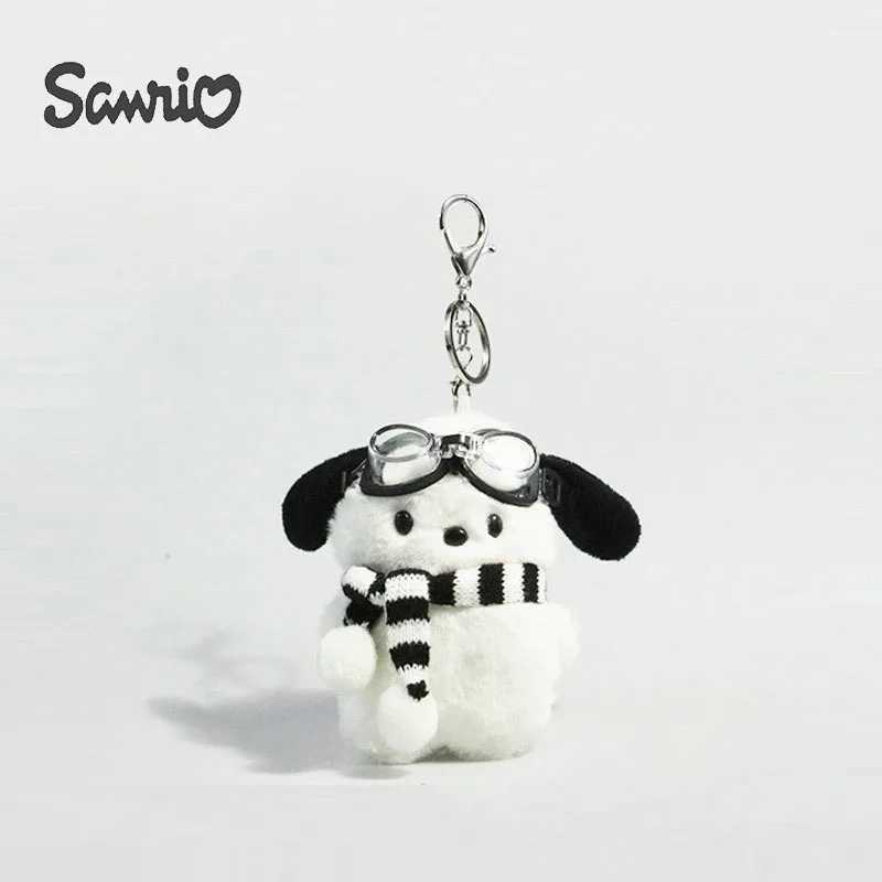 Plush Toys Doll Keychain Kaii Pochacco Anime Pendant Keyring Cute Children Toy Plushie Keychains Girls Birthday Gifts Y250208