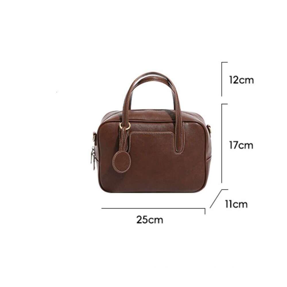 Women's Bags Sugar Bowling New Tanning Leather Handheld Single Shoulder Underarm for Women Crossbody Small Square Bag