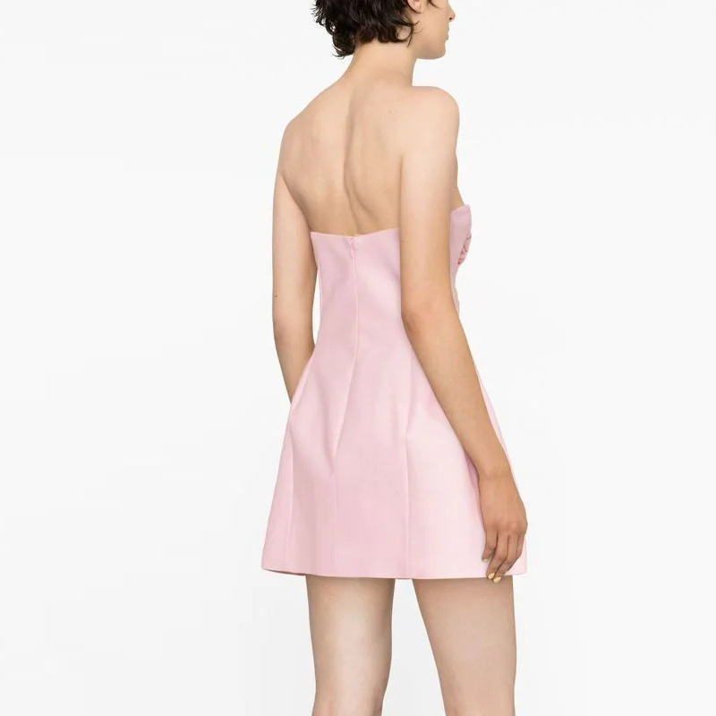 G3360 Women's Clothing Wholesale Women's Pink Rose Flower Wrap-around Party Bar Beach Dress