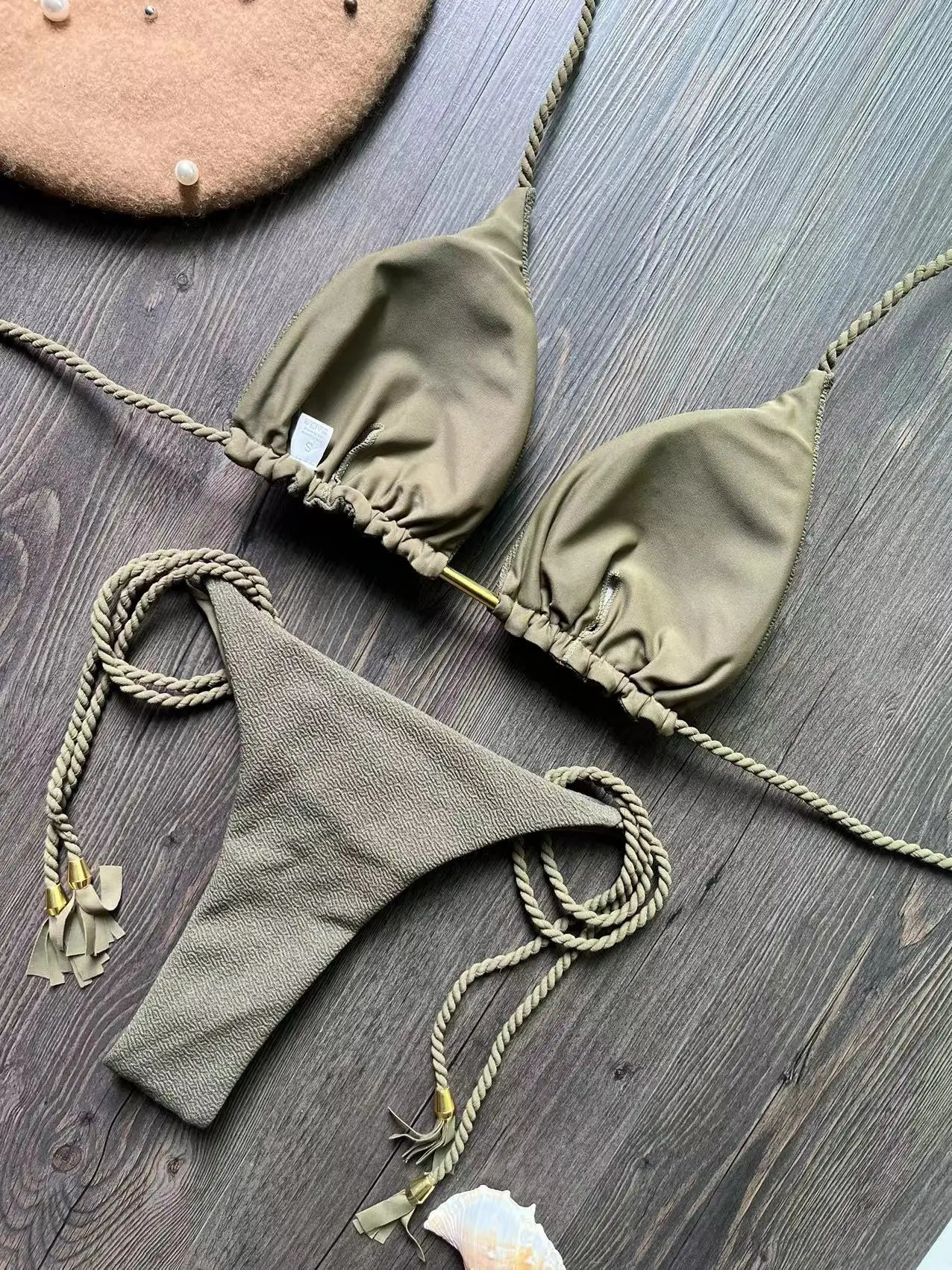 RUOTONSEPT Sexy Braiding rope Bandage Bikini Set Womens Swimsuit Twopiece Triangle Swimwear Bathing Suit Brazilian Biquinis 250206