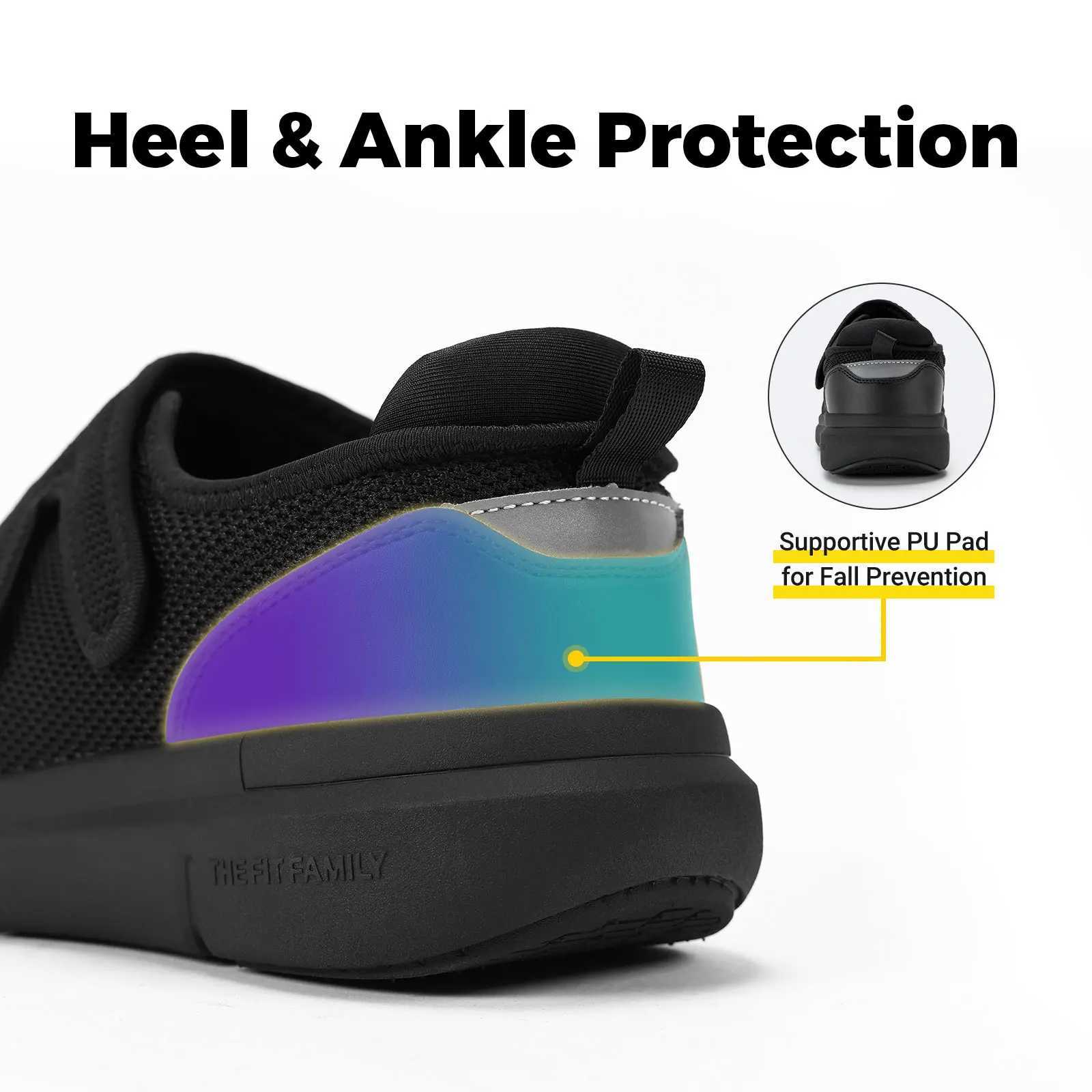 FitVille Diabetic Shoes for Men Extra Wide 4E Walking Shoes for Swollen Feet Orthopedic Adjustable with Arch Support CushioningC250207