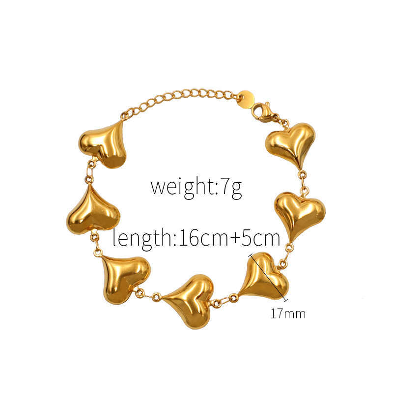 French style niche to collarbone chain, light stainless heart necklace bracelet, titanium steel jewelry that does not fade