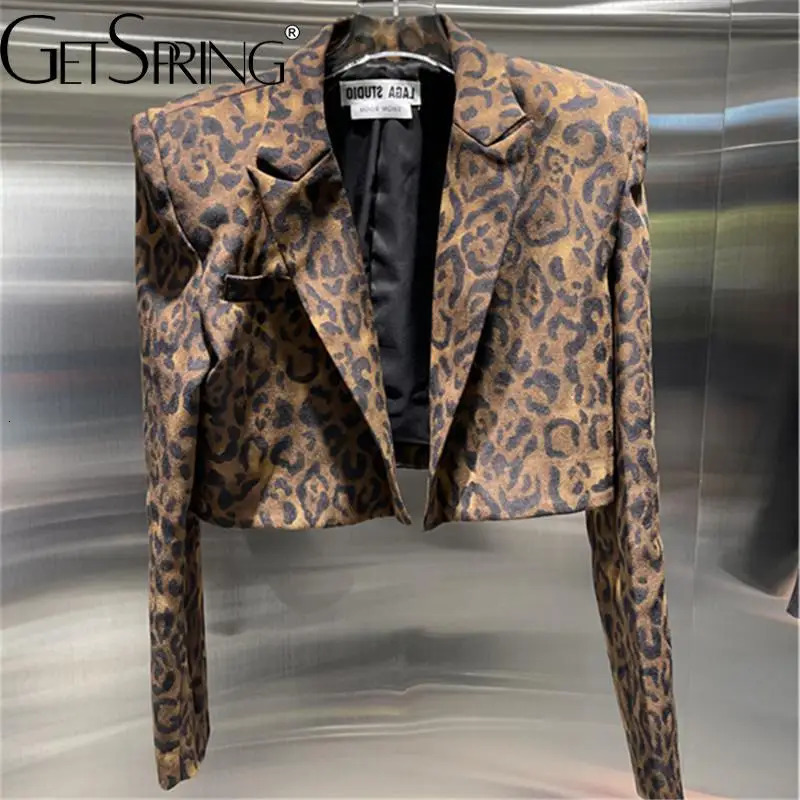 Get Spring Womens Jacket Autumn Leopard print Long sleeved Short sleeved Womens Jacket 250207