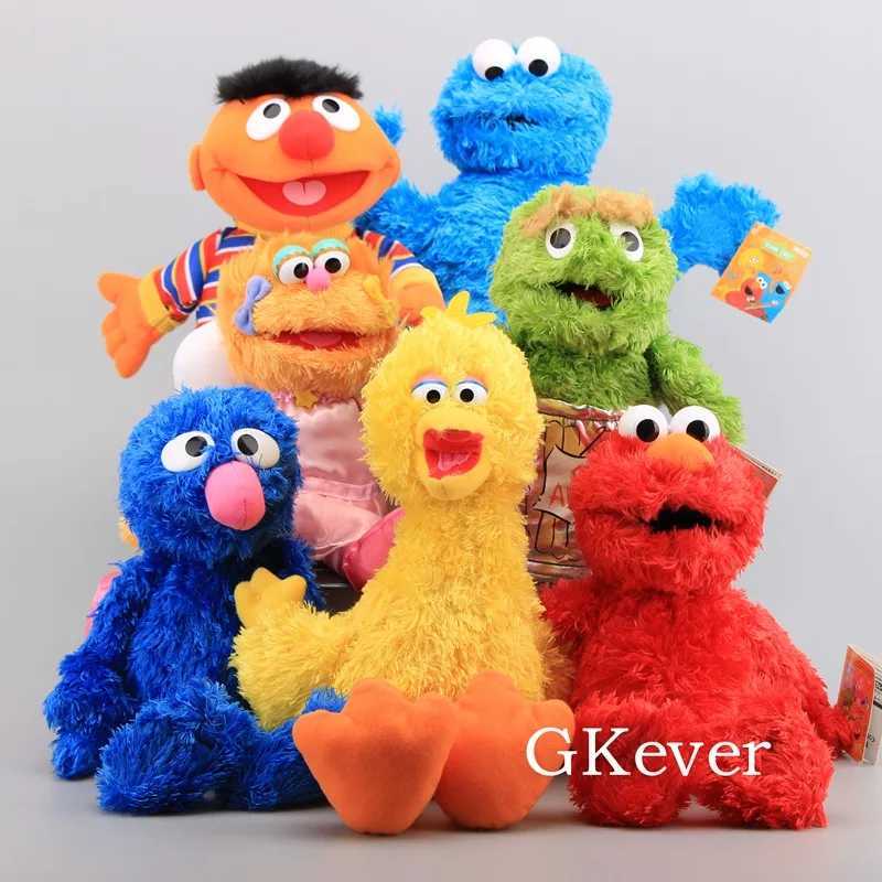 Street plush toy ElmoHand puppet soft doll Ernie Grover Oscar Zoe Bert fried puppet toy childrens party gift 21-40cm Y250208