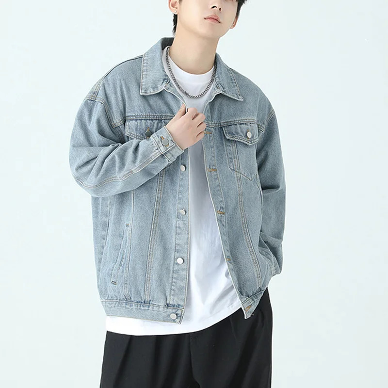 Spring And Autumn American Retro Graffiti Denim Clothing Loose Wash Classic Jacket Casual High Street Mens 250207