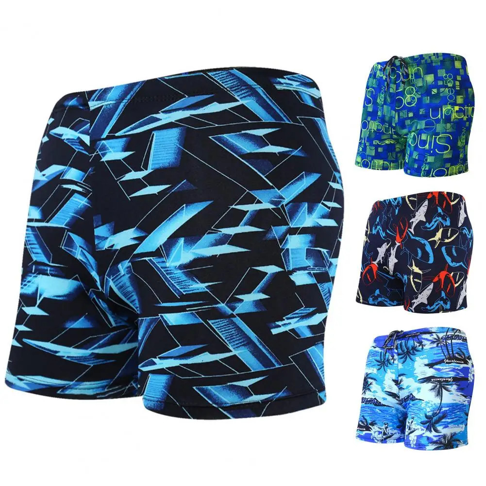 Mens Swimming Trunks Colorful Print Quick Dry Slim Fit Surf Beachwear Swimwear Fashion Printed Swimsuit 250208Z