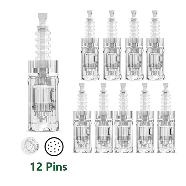 Dr Pen Tattoo Bayonet Cartridge Needles - 50 Pcs Replacement for A10 Micro Needle with Various Pin 12 24 36 42 and Nano Round