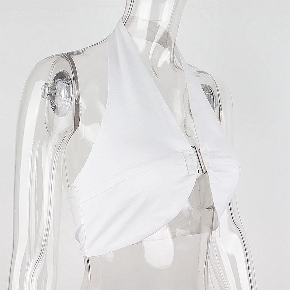 FZCSPEED Womens Sexy Halterneck Top Strapless Open Back Crop Top Slim Fit Elegant Crop Top 250116