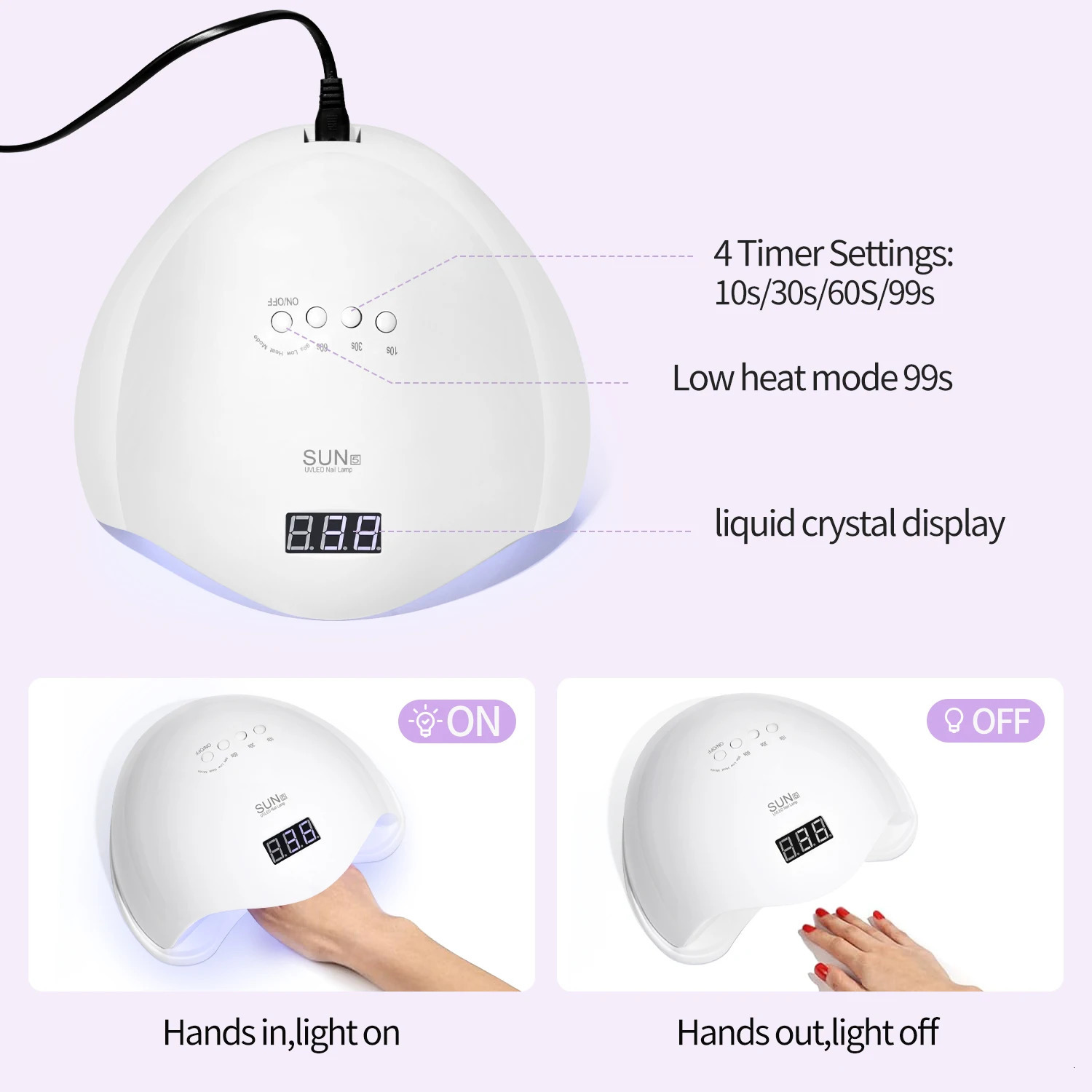 LINMANDA SUN5 Nail UV LED Lamp Nails Dryer Gel Nail Polish With 4 Timers Automatic Sensor LCD Display Professional Nail Lamp 250207