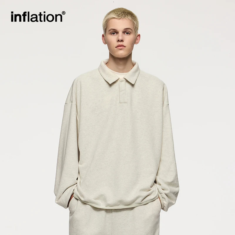 INFLATION Premium Comfort Quarter Sweatshirt Unisex 365 gsm Velvet Polo Neck 250207