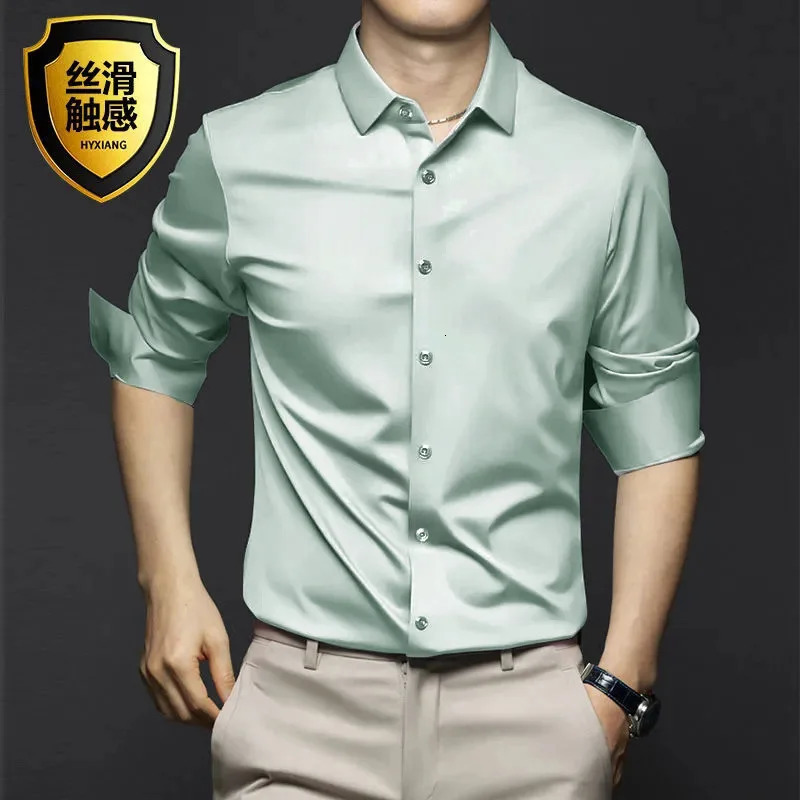 S-5XL Mens Shirt Long Sleeve Non iron Resistant Business Dress High end Professional Casual Suit White Shirt 250207