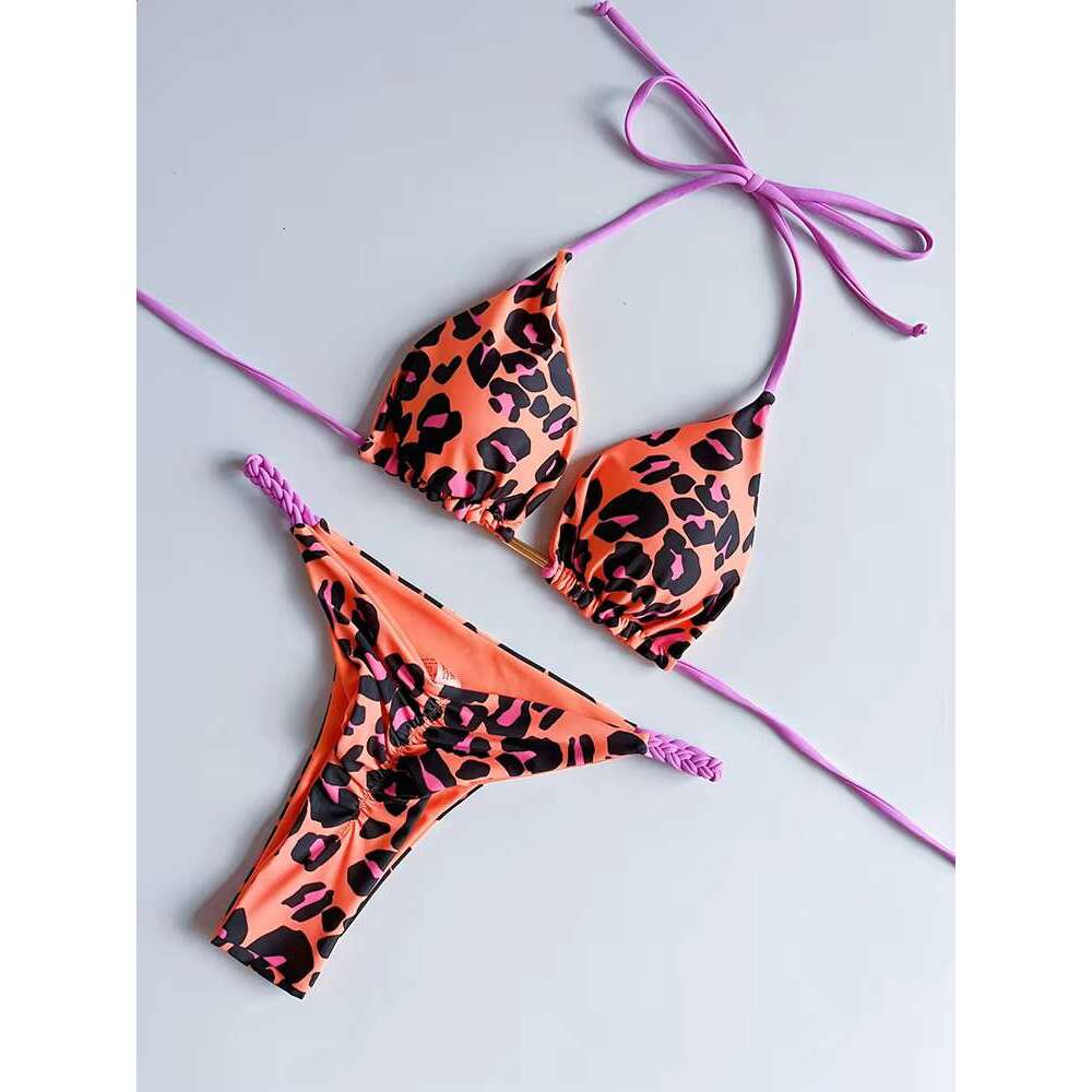 OIINAA Bikini Set Women Swimsuit Two-pieces Thongs Chic Printed Summer 2025 Fashion Swimwear Bathing Suit Beachwear