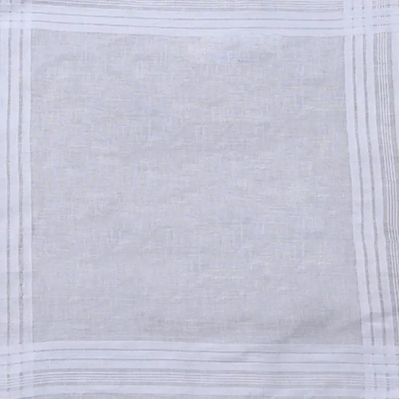 12Pcs/Set 40x40cm Men Women Cotton Handkerchiefs Pure White Classic Hankies Jacquard Striped Pocket Square Towel DIY Painting 250221
