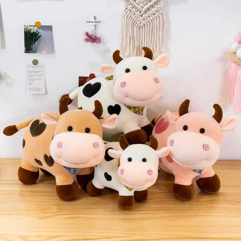Cartoon cute soft cow toy Kaii girl cotton plush doll filling him decoration Y250208 Y260128