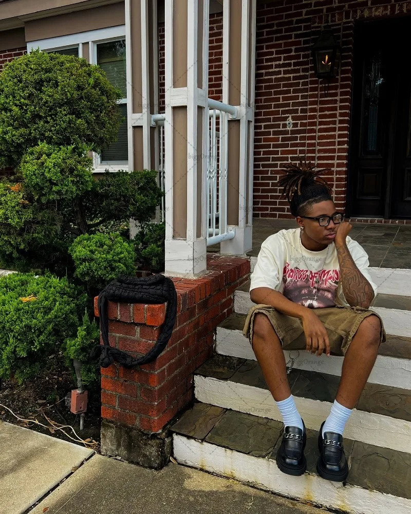 Y2K Harajuku Punk Retro Lip Print Top Street Hip-hop Trend Oversized T-shirt Men Goth Retro Casual Personality Clothing 250208