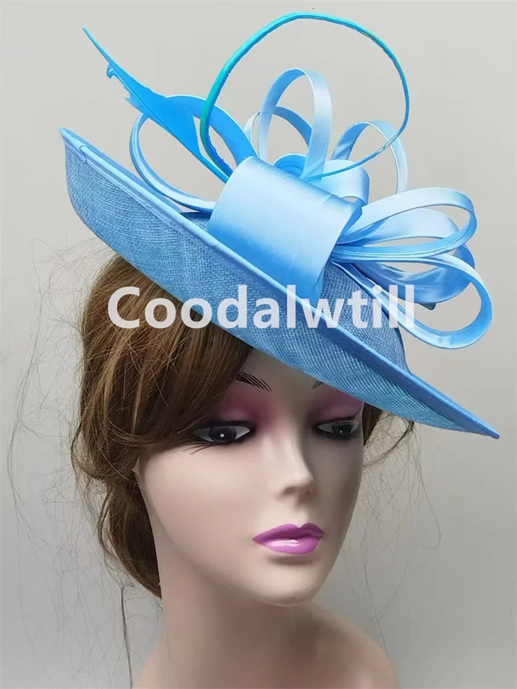 Wedding Mesh Fascinators for Women Tea Party Hat Derby Headpiece Feather Fancy Hats Wedding Church Hatinator Headband 250207