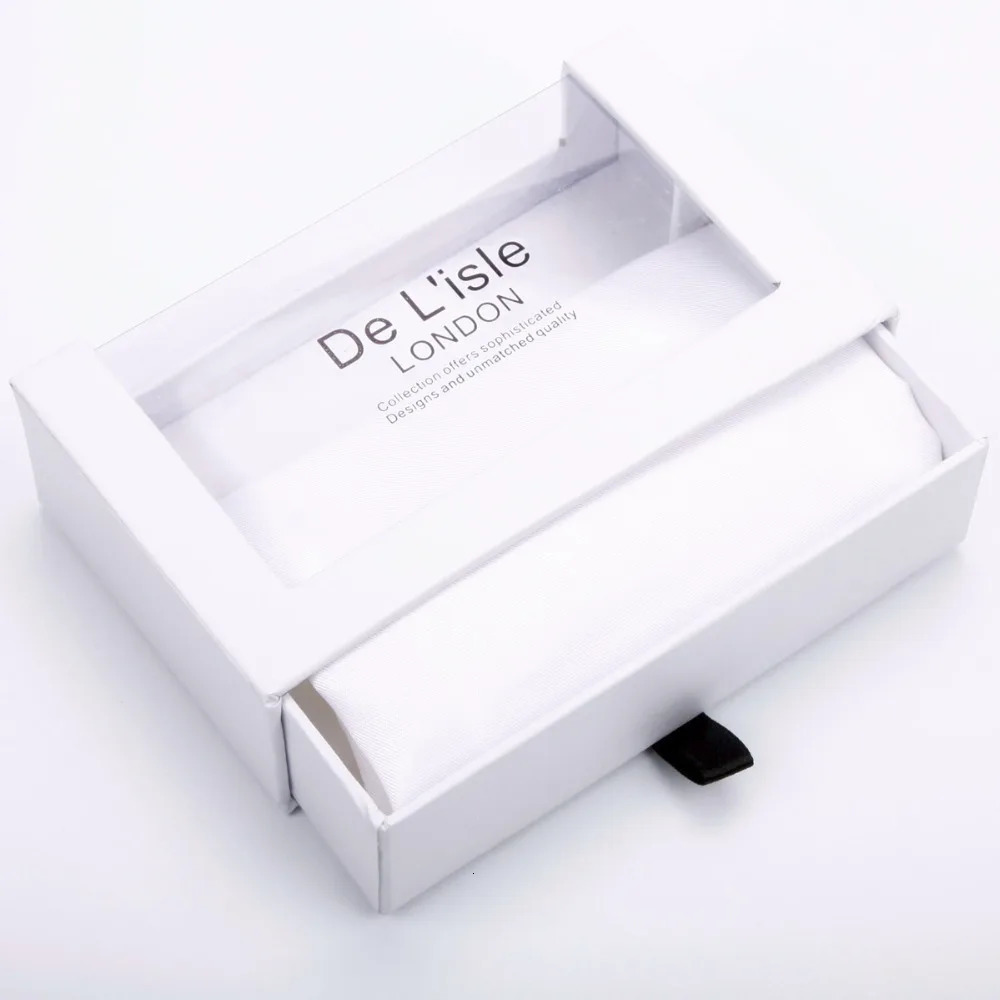 100% Natural Silk Handmade Classical White Pocket Handkerchief Pocket Square Hanky With Giftbox 250221