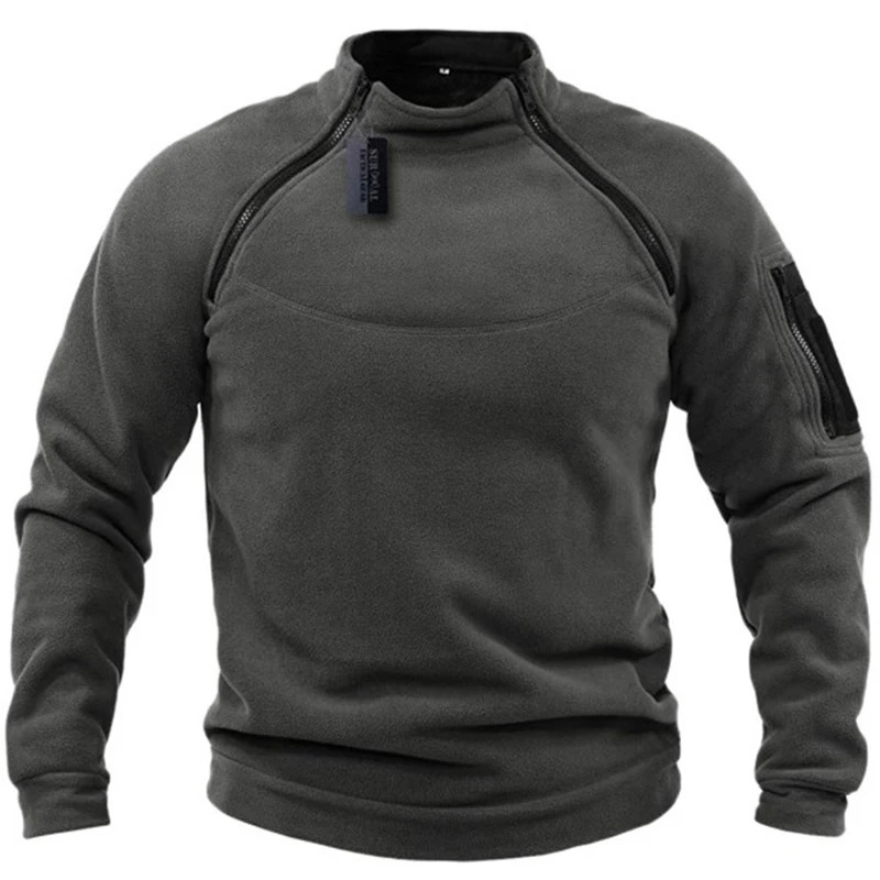 Mens Tactical Outdoor Polar Fleece Jacket Hunting Clothes Warm Zipper Pullover Man Windproof Coat Thermal Hiking Camping Sweater 250207
