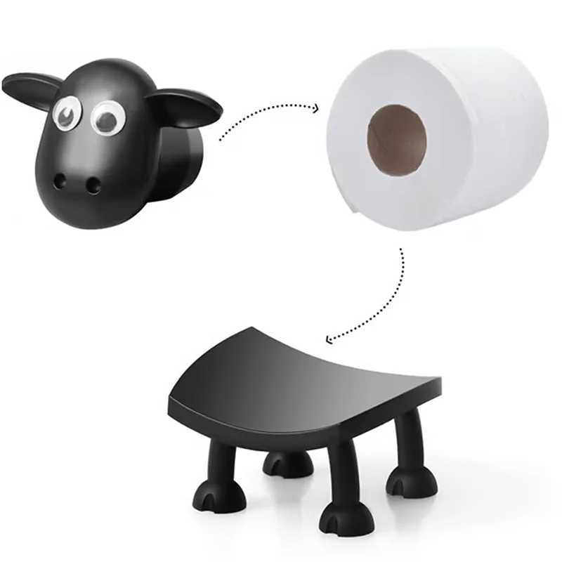 New cute sheep dog shaped toilet tissue holder vertical storage roll paper holder decorative toilet paper holder Y250208