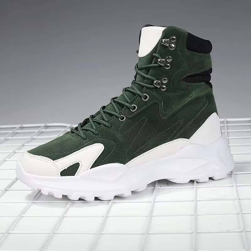 Winter Plush Height Increasing Comfort Suede Platform Men Boots Fashion Trendy Black Men's High Top Sneakers