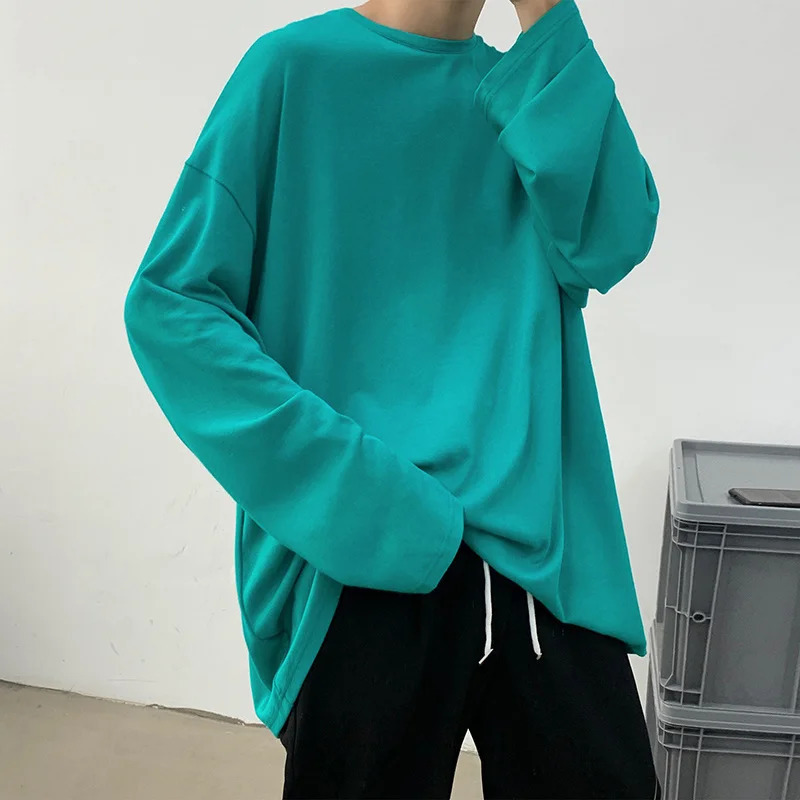 Privathinker Pure Cotton Mens Long Sleeve Tshirts Multicolor Casual Tops Large Size Unisex Tees Shirt 250120