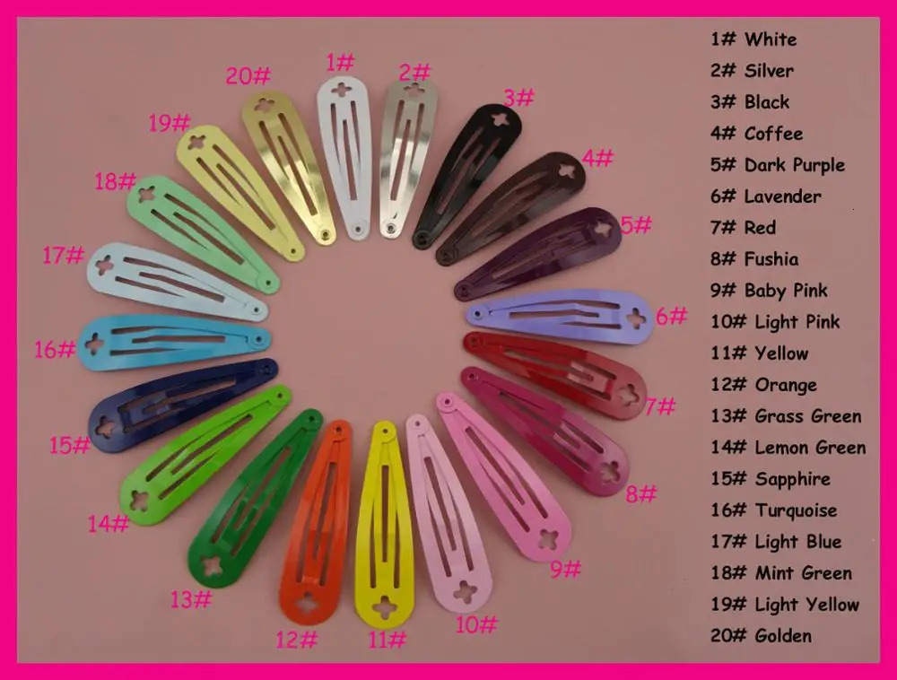 50PCS 5cm Cross Hole Tear Drop Hairpins Plain Metal Snap Clips for DIY Kids Hair Accessorries Eco-friendly Hairgrips 250221
