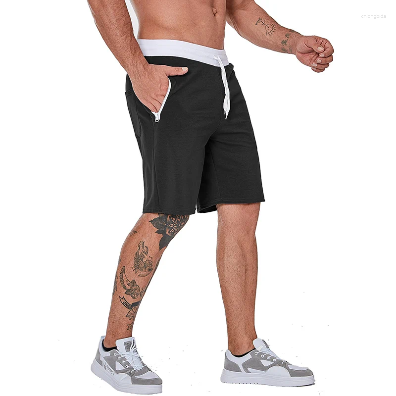 Mens Bodybuilding Athletic Summer Stretch Shorts, Cotton Drawstring Shorts for Men, Gym Workout Running Sweatpants USA Size