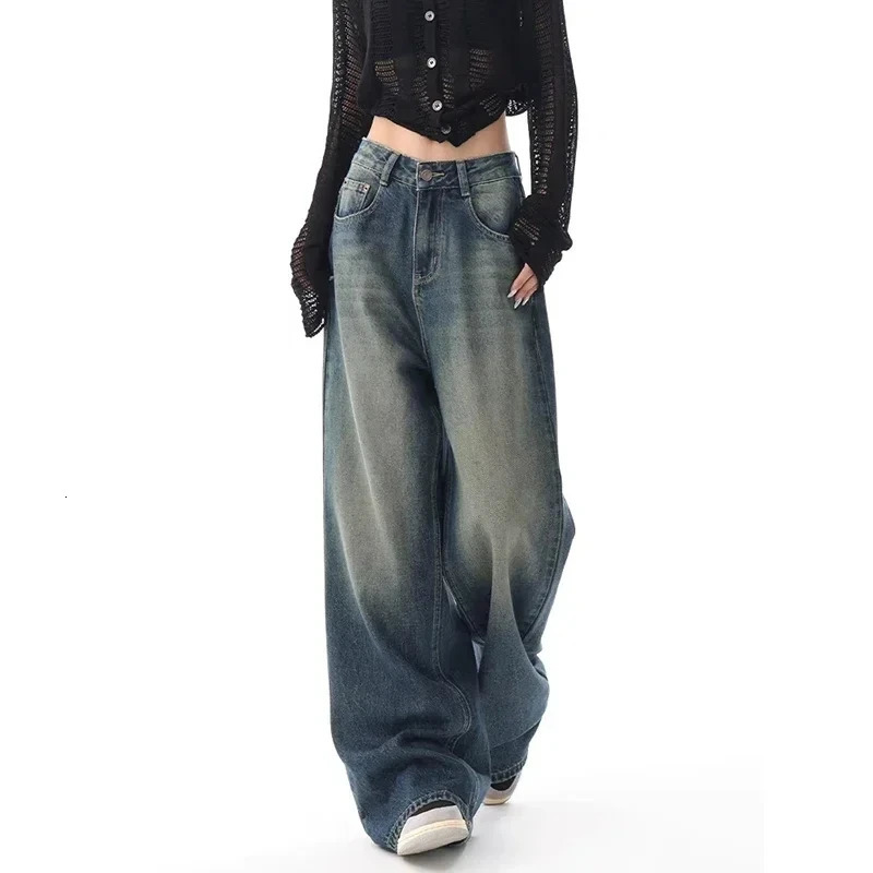 Duomofu Autumn Vintage Loose Simple Casual Female Jeans American Classic High Waist Slim Fashion Distressed S-XL Women Jeans 250206