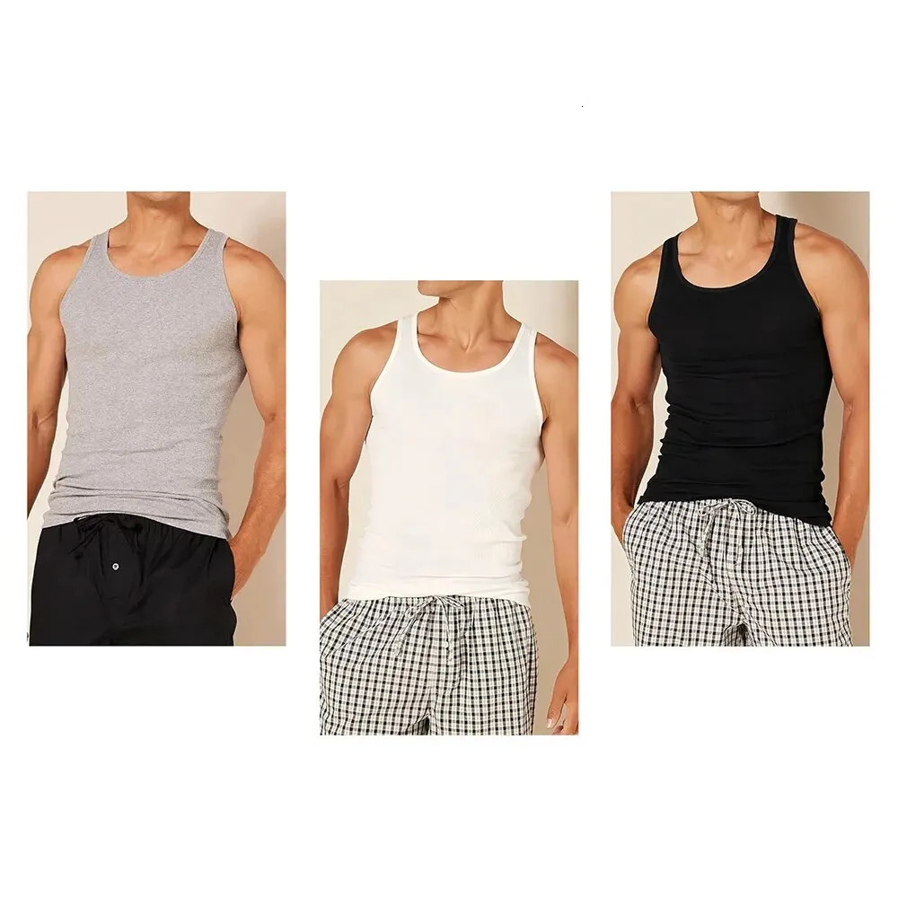 100 pure cotton mens tank top underwear weight loss shaping vest Abs abdominal control basic compression shirt 250207