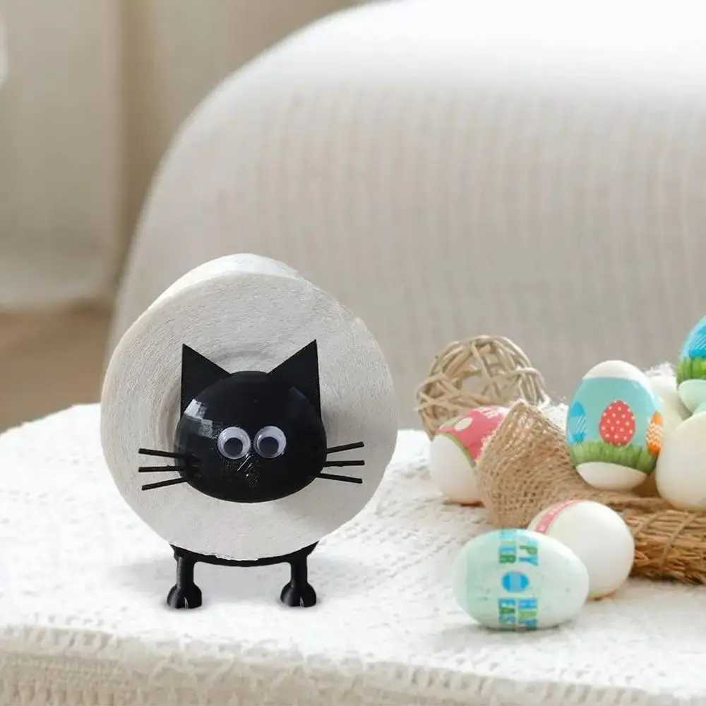 Gifts Cat Shape Toilet Tissue Rack 3D Printed Decorative Standing Storage Roll Toilet Paper Holders Y250208