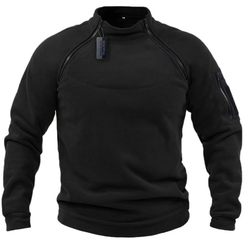 Mens Tactical Outdoor Polar Fleece Jacket Hunting Clothes Warm Zipper Pullover Man Windproof Coat Thermal Hiking Camping Sweater 250207