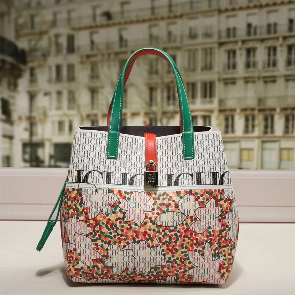 New Unique Large Capacity Women's Bucket Shoulder Bag Classic Retro Exquisite Print Style Multi Purpose