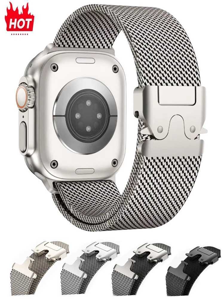 Titanium Milanese Loop For ple Ultra 2 49mm Series 10 9 8 7 6 5 4 SE 46mm 42mm 41mm 45mm 44mm 38-40mm Strs AccoriesXJ250208