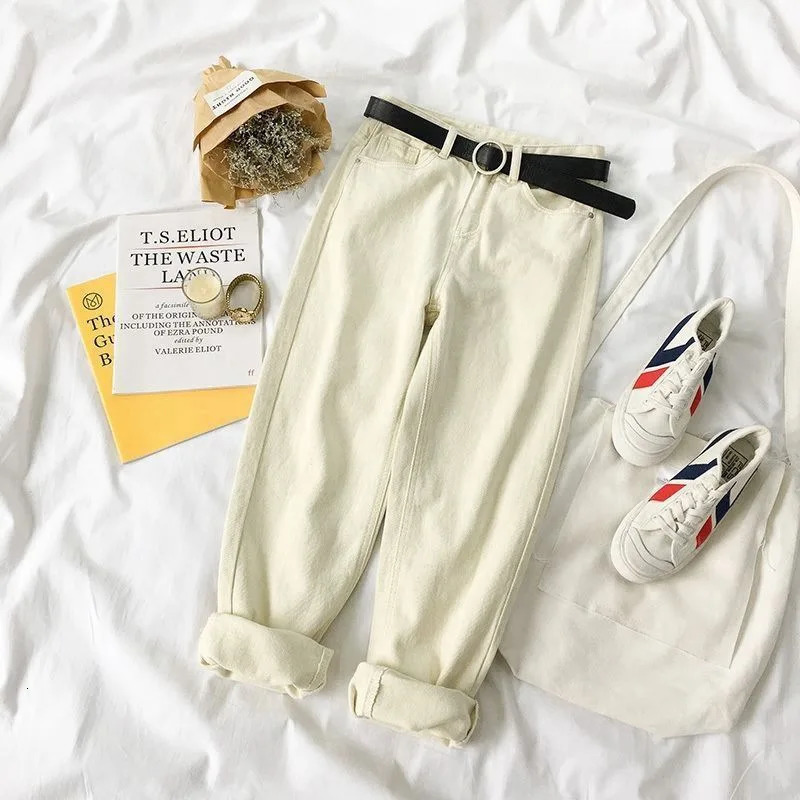 Water Washing High-waisted Straight-leg Jeans Womens Spring and Summer Fashion Loose Haroun Pants Casual Cropped Pants 250206