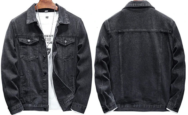 Jackets Men Denim Coats Turn Down Collar Full Sleeve Jacket Single Breasted Coat Casual Regular Simple Autumn Winter 250207