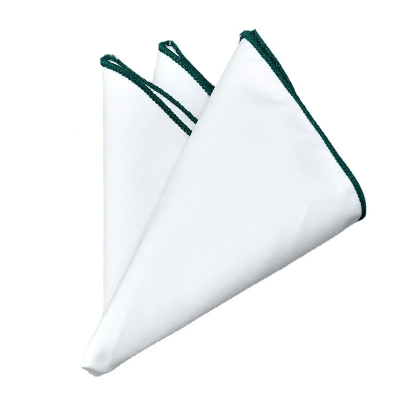 Mens Formal Pocket Square Business Pure White Handkerchief Towel Solid Hanky Wedding Party Chest Tie Suit Accessories 250114