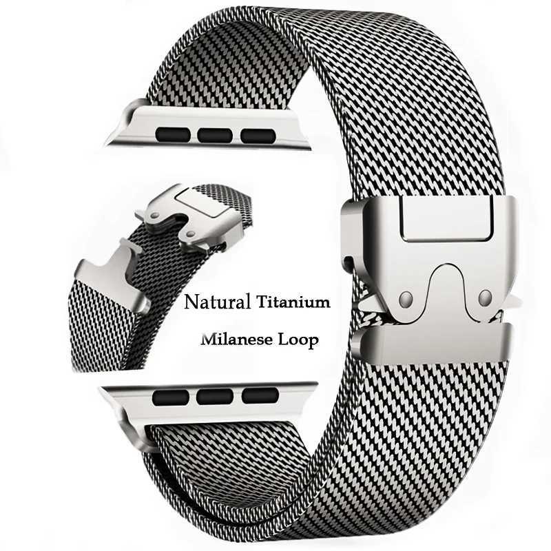 Titanium Milanese Loop For ple Ultra 2 49mm Series 10 9 8 7 6 5 4 SE 46mm 42mm 41mm 45mm 44mm 38-40mm Strs AccoriesXJ250208