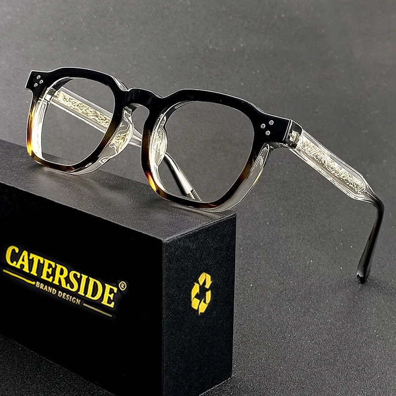 Caterside Square Flat Light Glasses for Men Women Retro TR Frame Eyeglass HighQuality Eyewear Minimalist Matching 250114