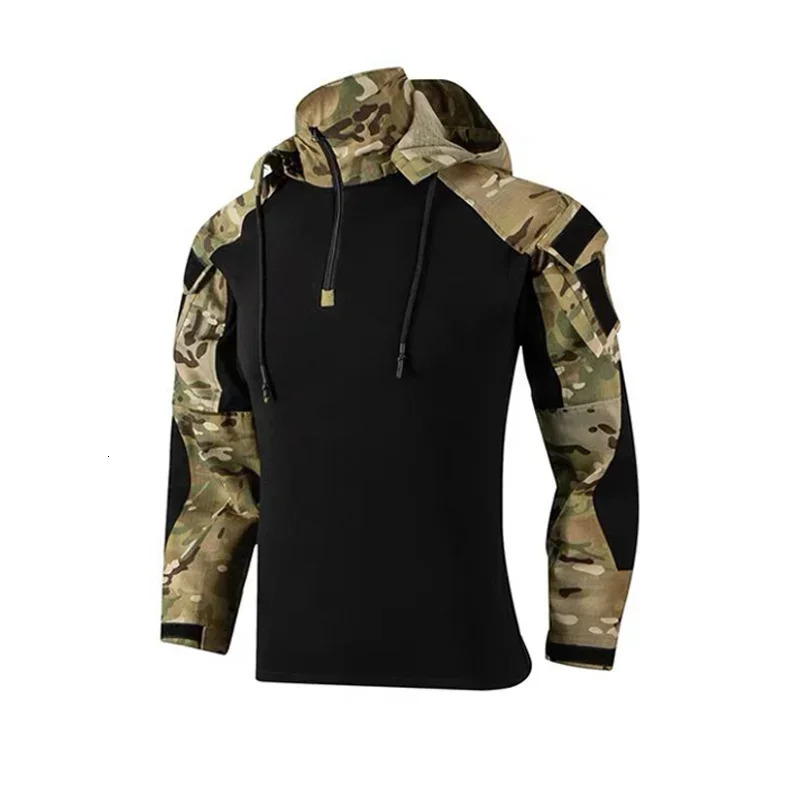 Paintball Tactical Suits Work Clothing Uniform Multi Pockets Combat Camo Shirts with Hood Cargo Knee Pads Pants Hunting Clothes 250207