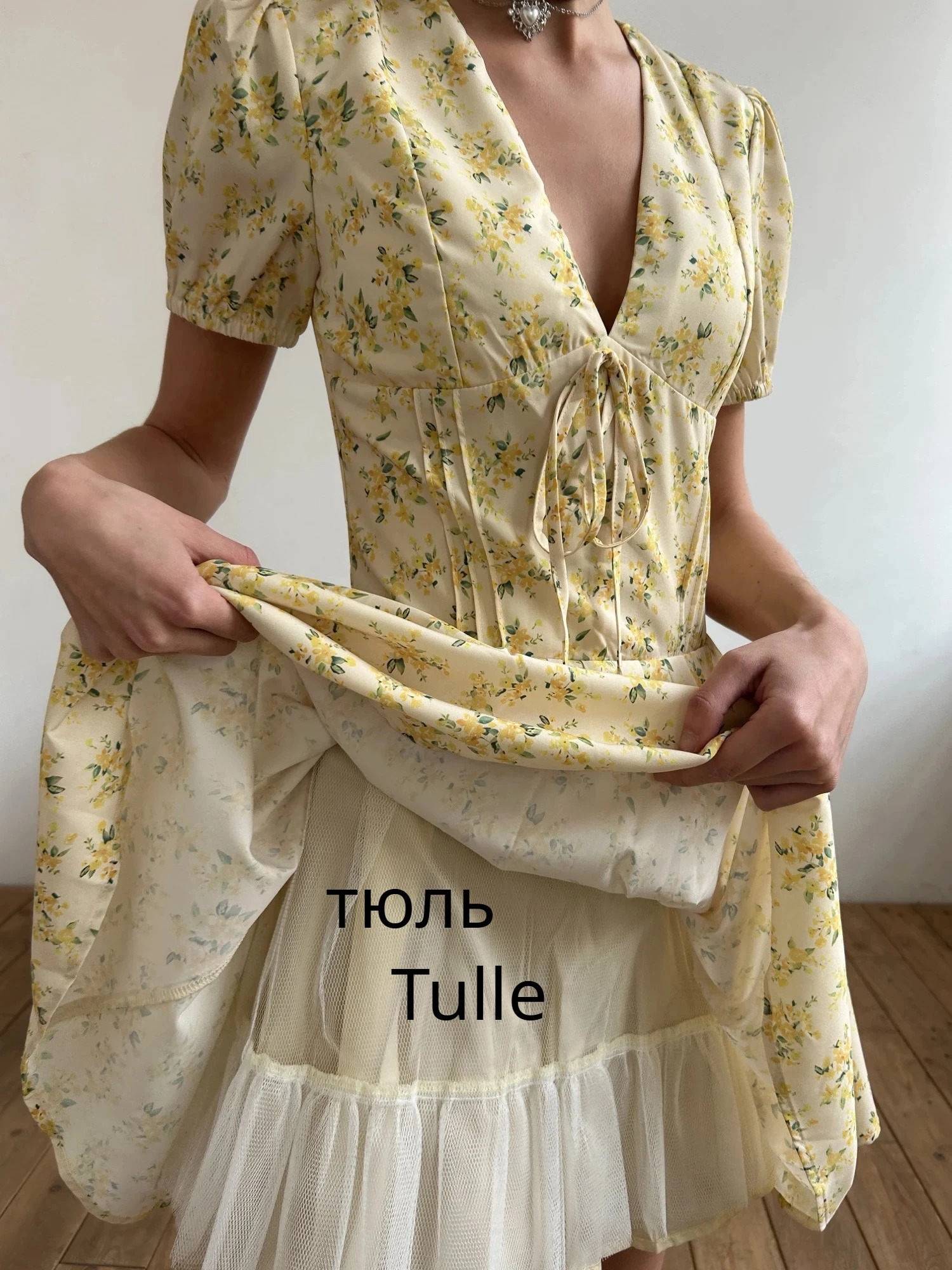 Olgai Fashion Summer Dress 2024 Yellow Flower Print Party Elegant Puff Sleeve Birthday Clothing 250206